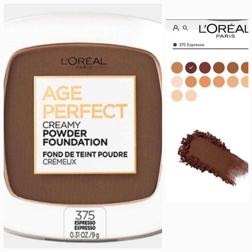 L'Oreal Age Perfect Creamy Powder Foundation w/ Minerals 375 Espresso New